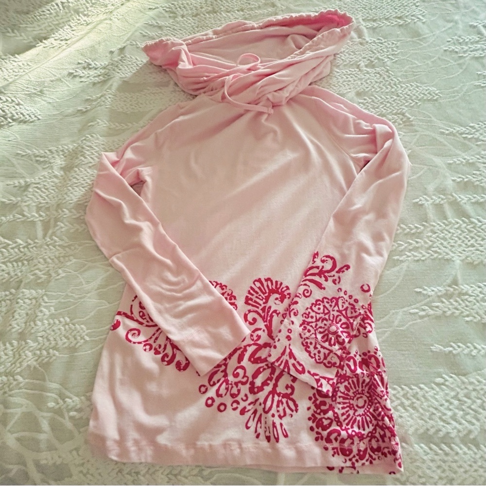 Title 9 Pink Large Cowl Neck Hooded Tunic Size XS